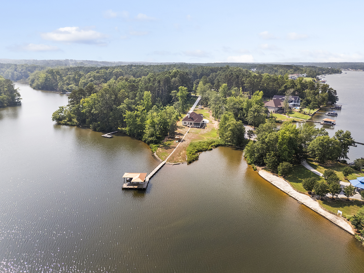 Aerial drone real estate photography South Carolina lake property